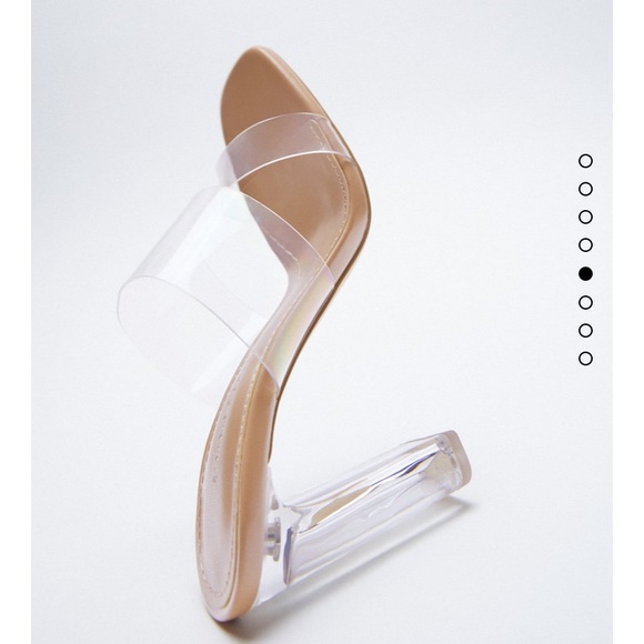 Zara clear strappy vinyl heeled sandals 6.5 like new - Picture 6 of 12